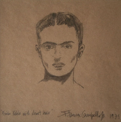Frida Kahlo with short hair by F. Lennox Campello
