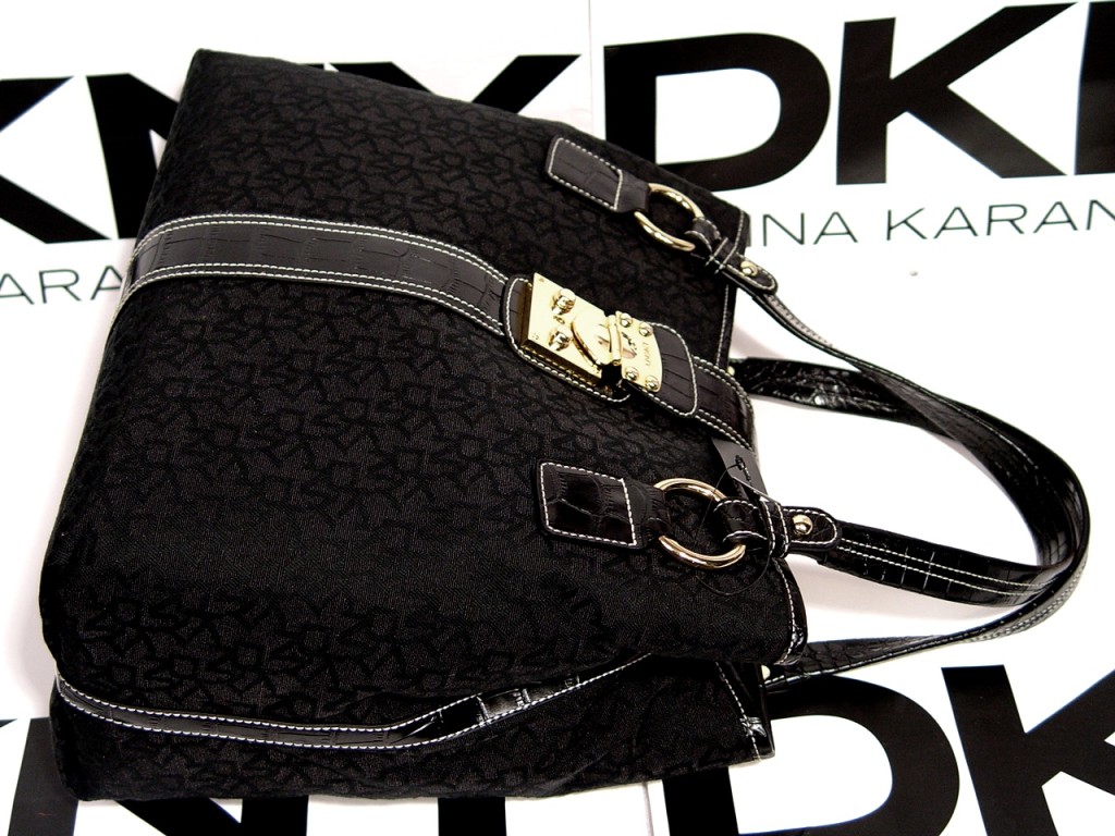 online shopping for branded items DKNY Signature Black Large Satchel Handbag RM750