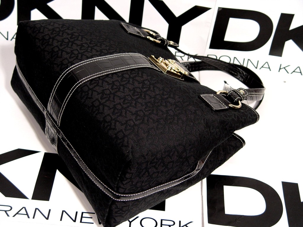 online shopping for branded items DKNY Signature Black Large Satchel Handbag RM750