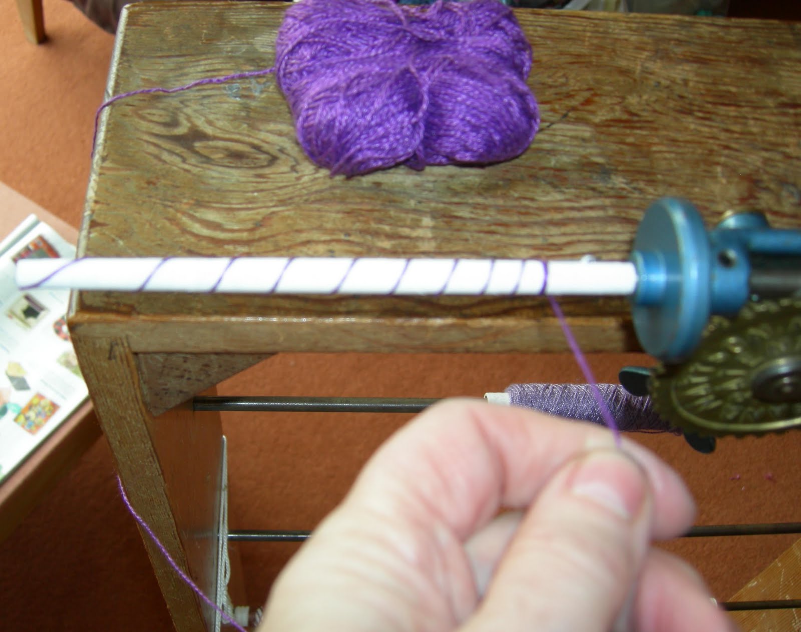 Crafty Weaver Winding bobbins for weaving