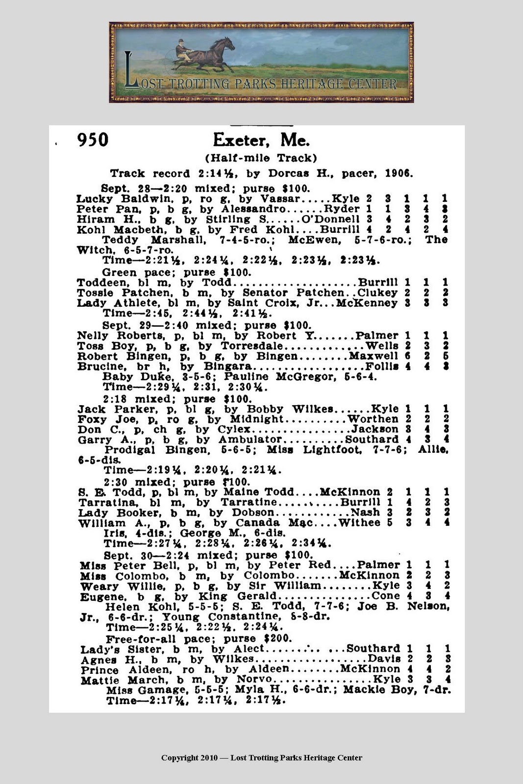 The Lost Trotting Parks Heritage Center Storyboard Archives Harness