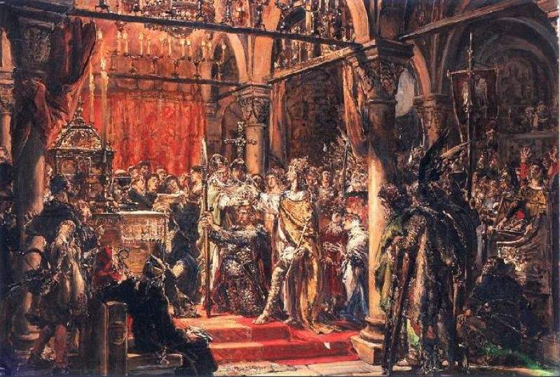 Koronacja Cesarska Karola Wielkiego Data Historia Polski w malarstwie: Jan Matejko, Koronacja pierwszego króla