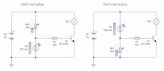 Rangkaian sensor cahaya menurut saya adalah rangkaian sensor yang paling mudah dan paling  Rangkaian Sensor Cahaya LDR