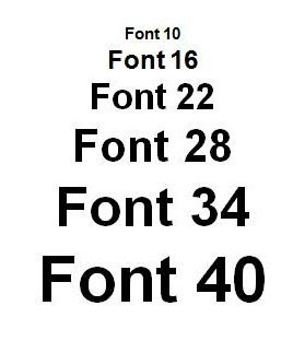 standard assignment font size