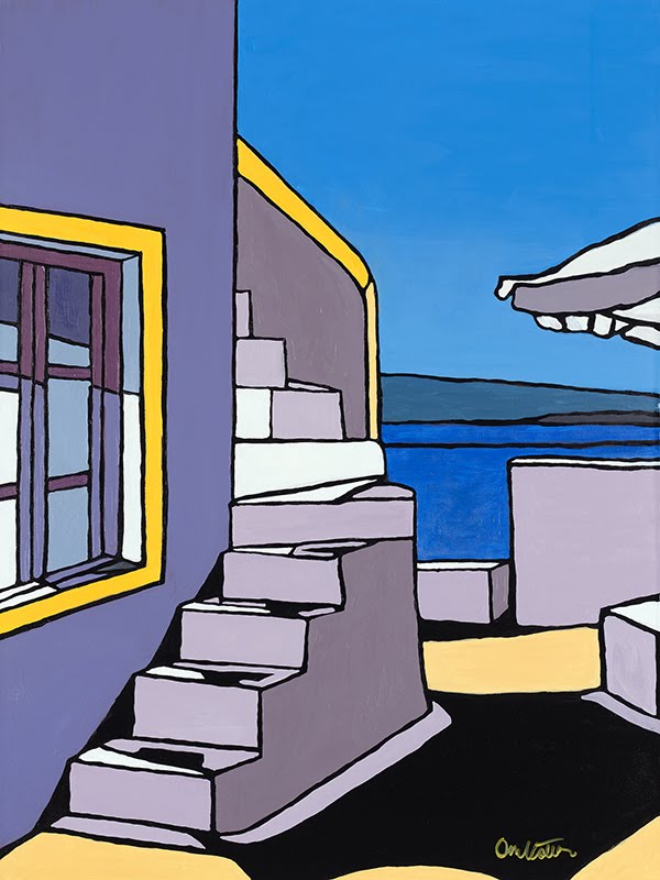 Dennis Kotelko Art "Santorini Colors 2", contemporary oil painting