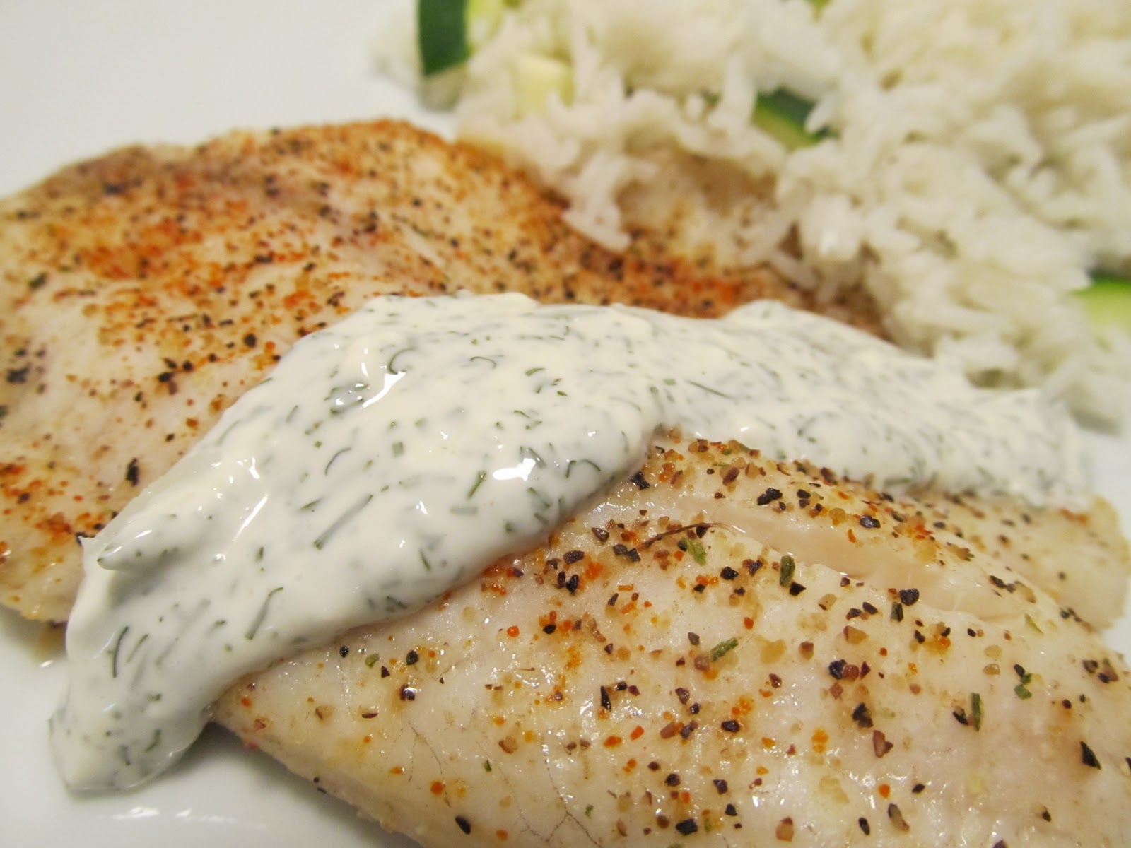 Jenn's Food Journey Baked Tilapia with Creamy Lemon Dill Sauce