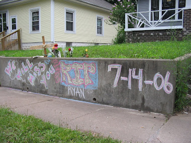 Memorial at spot where he was found