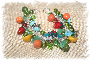Fruit charm bracelet polymer clay commissions