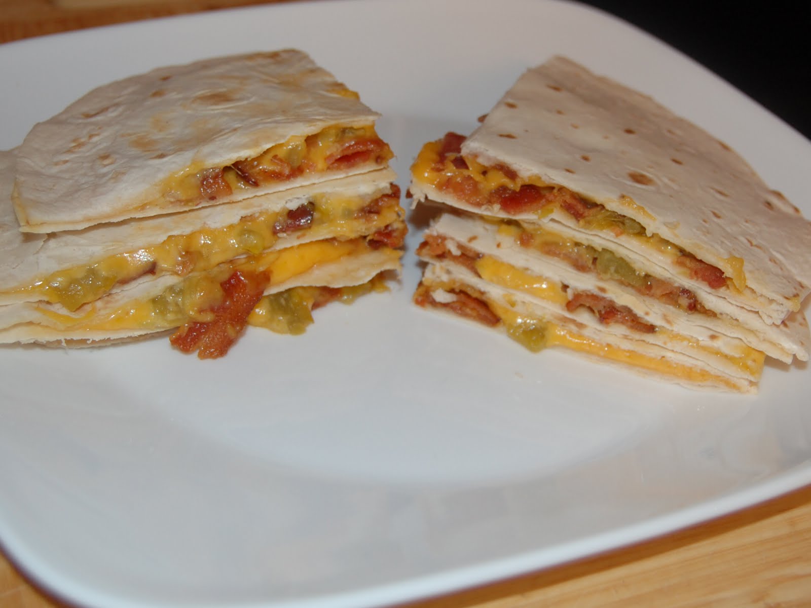 Cassie Craves Chile, Cheese and Bacon Quesadillas