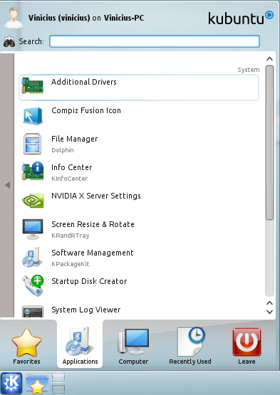 AvmLinux - Blog: Instalação de drivers proprietários no Kubuntu