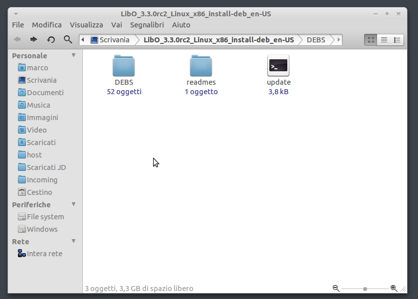 SCARICA LIBREOFFICE DA TERMINALE