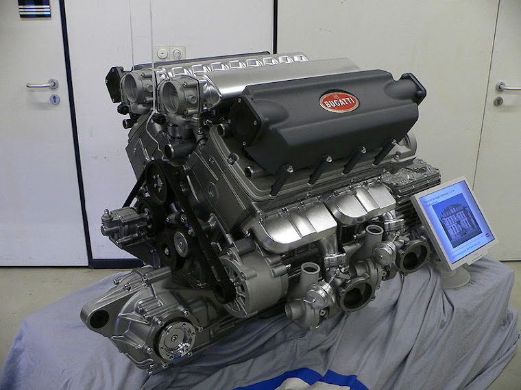 Motor w16 tetra turbo de 1001 HP de 7.993 cc