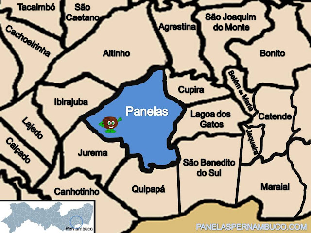 Mapa do município de Panelas-PE