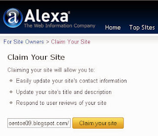 claim blog to alexa.com