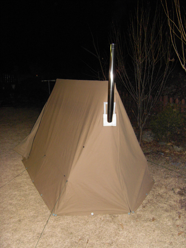 Home made canvas tent, tarp, bedrolls