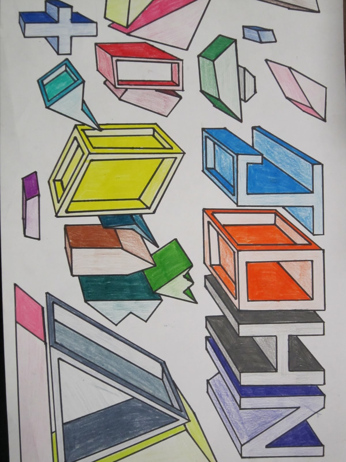 Mrs. Wille's Art Room: Names in 1 point perspective