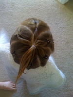 Top view of Star pony hairstyle