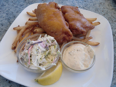 Yummy, crispy, tender fish and chips at Marina Side Grill (North Vancouver, BC)