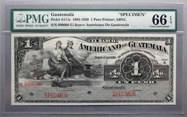 Banco Guatemala Peso banknote billete