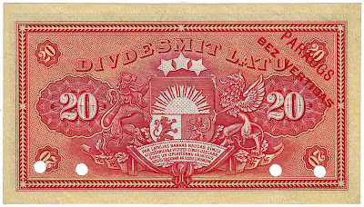 Latvian banknote 20 Latu 1924