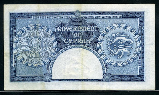 Cyprus money 250 Mils note