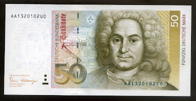 Germany banknotes 50 Deutsche Mark bank note Deutsche Bundesbank