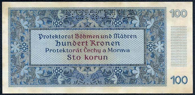 Bohemia Moravia Paper Money 100 Korun note