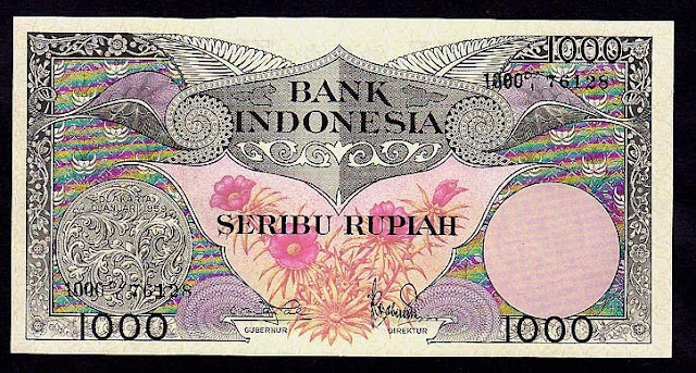 Paper Money currency Indonesia 1000 Rupiah bank note