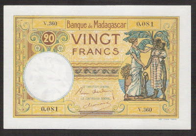 Madagascar 20 Francs banknote