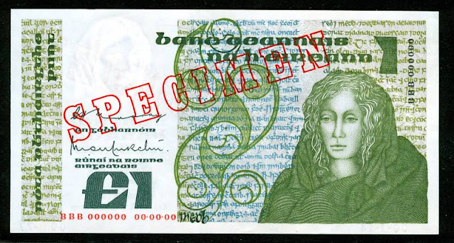 Republic of Ireland banknotes Irish pound banknote collectible currency