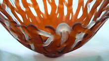 Coral Orange/Clear Basket Bowl
