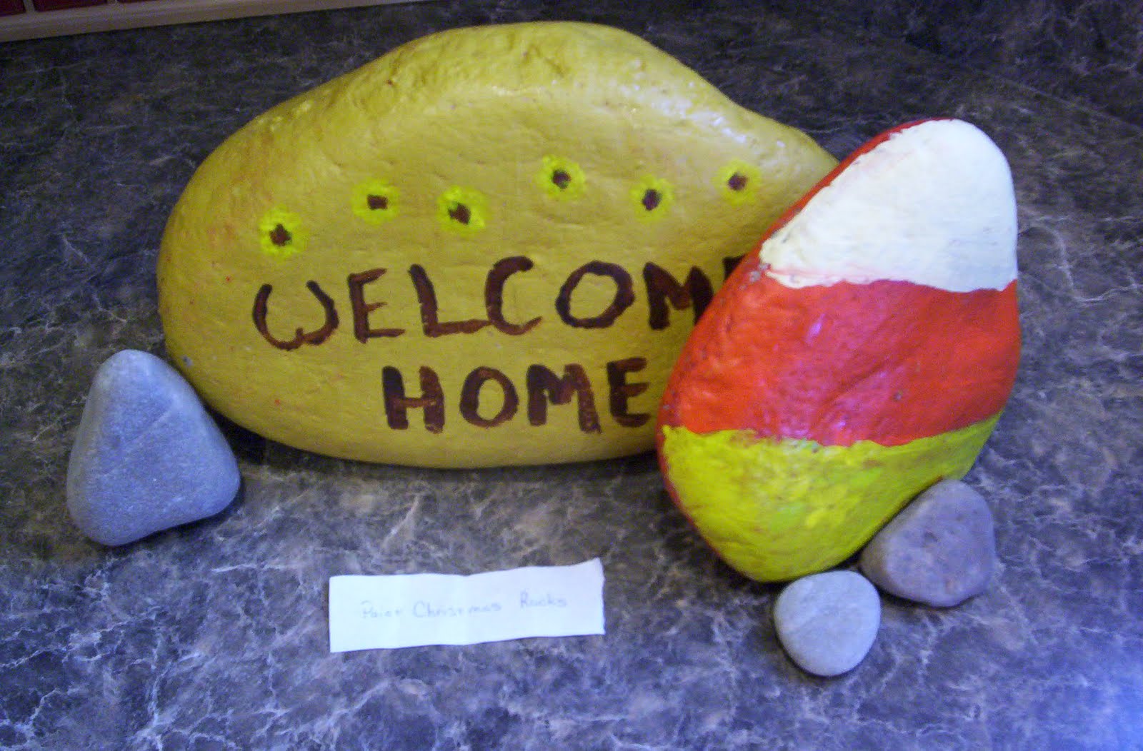 Almost Unschoolers: Painting Christmas Welcome Rocks - Advent Activity ...