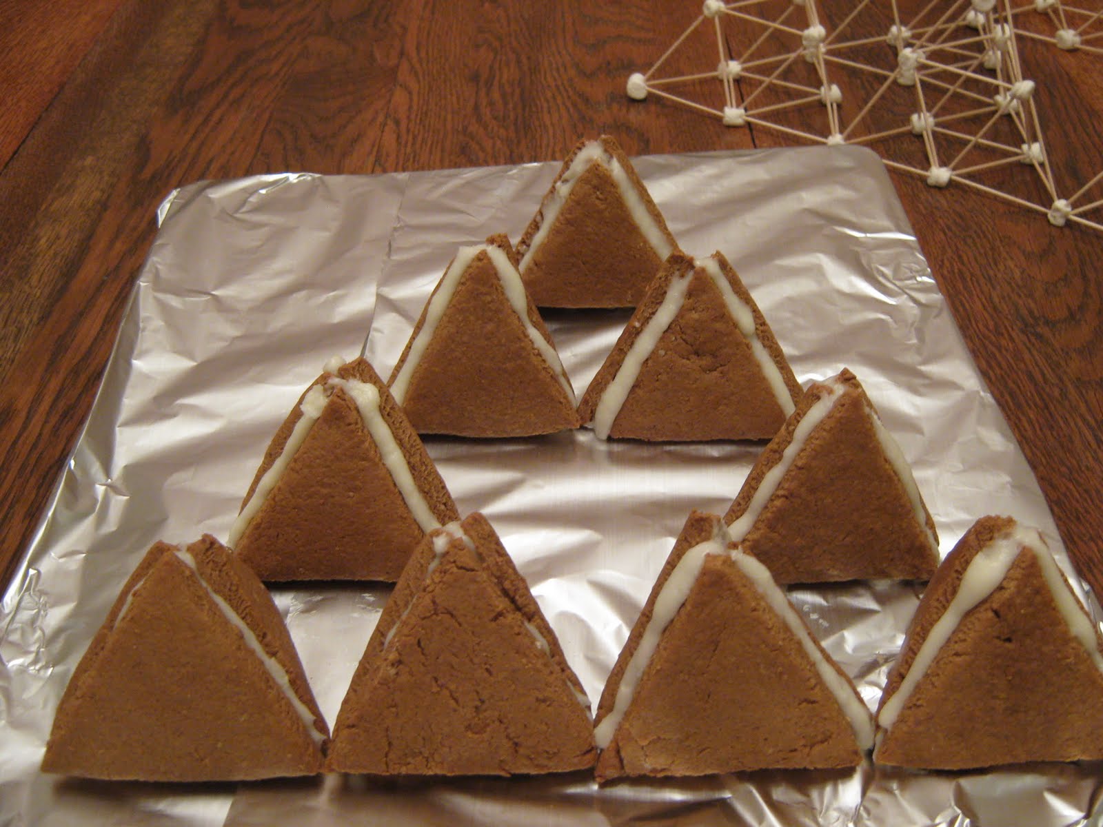Almost Unschoolers: Gingerbread Tetrahedrons - More Fun With Triangles