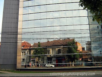 Reflection of the old side of the street