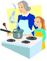 cooking with mom