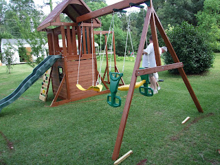 completed swing set