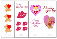Valentine bookmarks craft sheet