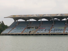 The sadly dilapidated Marine Stadium in Miami. There is a group working on restoration, though.