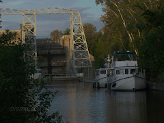 The boats at the bottom of the Kirkfield Lift Lock