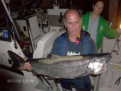 Gary, Trina and their salmon caught in Lake Michigan