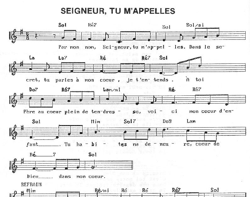 Chants religieux Seigneur, tu m'appelles