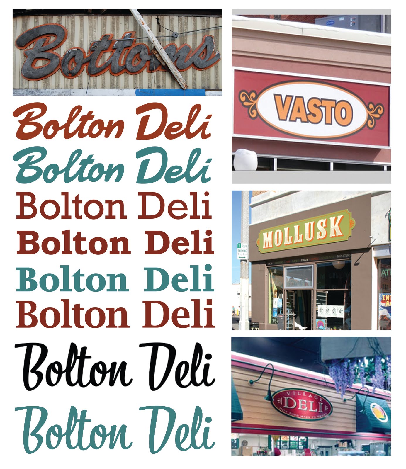 Nick Brooks Senior Thesis Bolton Deli Logo / Sign Designs