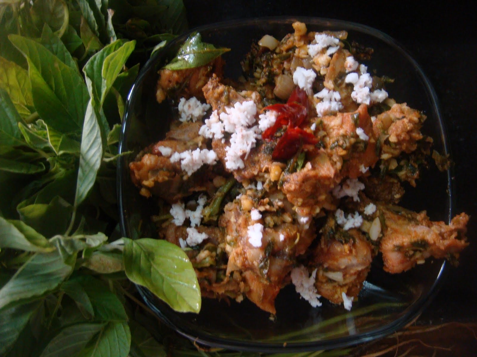 PATTUSPAKASHALA THOTAKURA CHICKEN/AMARANTH LEAVES WITH CHICKEN