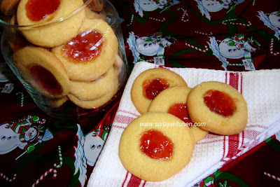 images for Eggless Jam Biscuits / Jam Biscuits / Jam-Filled Thumbprint Cookies / Eggless Custard Thumbprint Jam Cookies