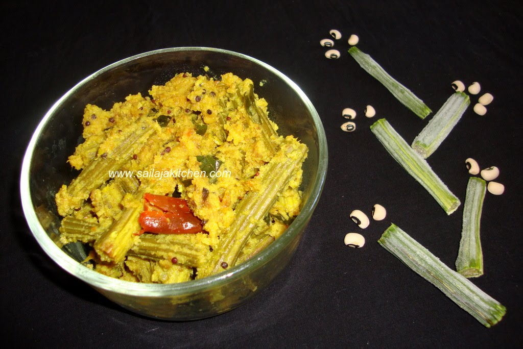 Sailaja Kitchen...A site for all food lovers! Murungaikai Poriyal