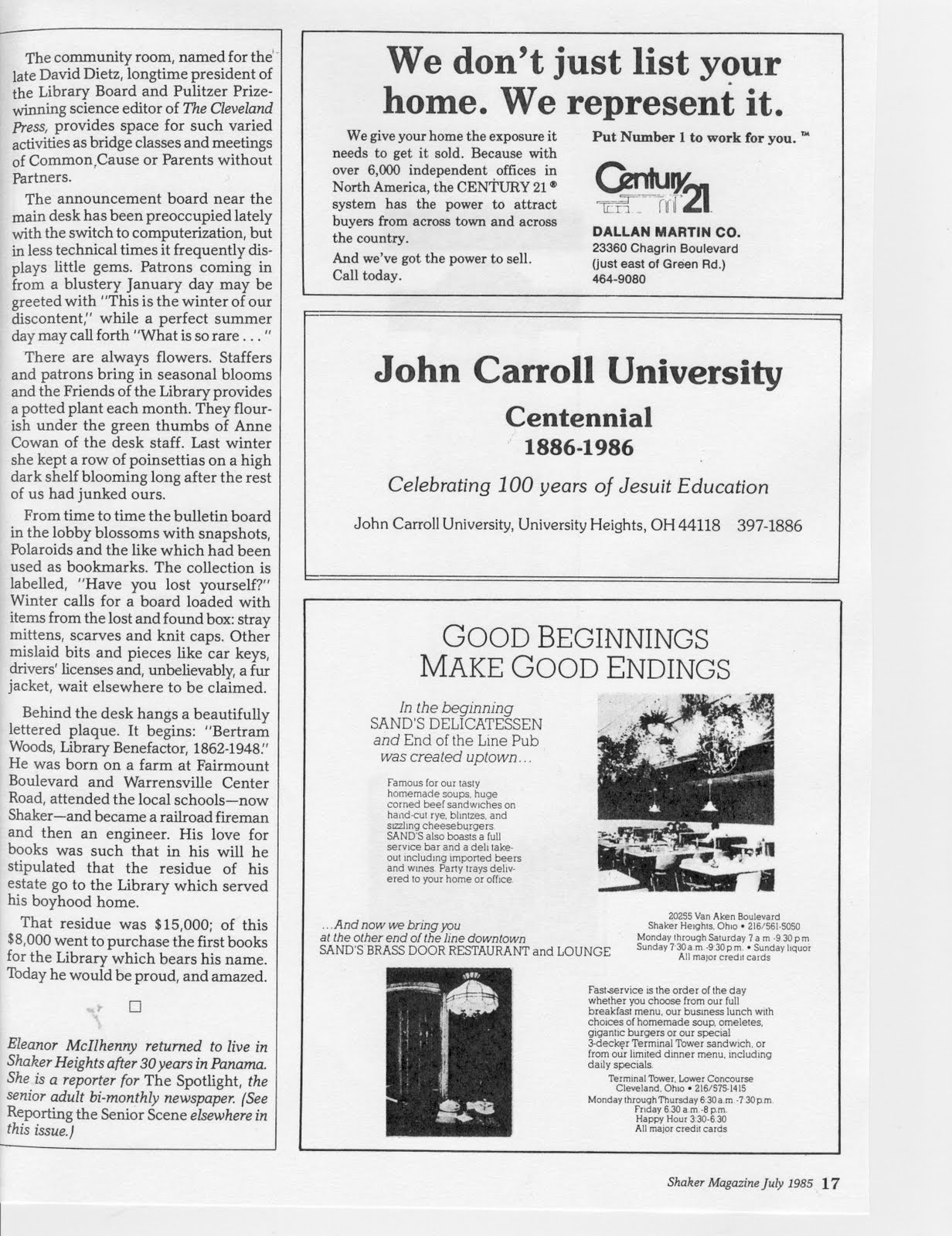 Bertram Woods Branch Library Memories