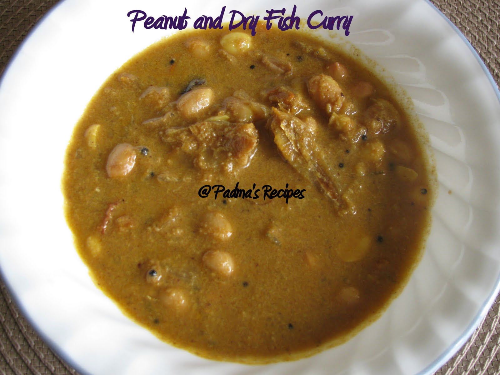 Padma's Recipes PEANUT AND DRY ANCHOVY CURRY