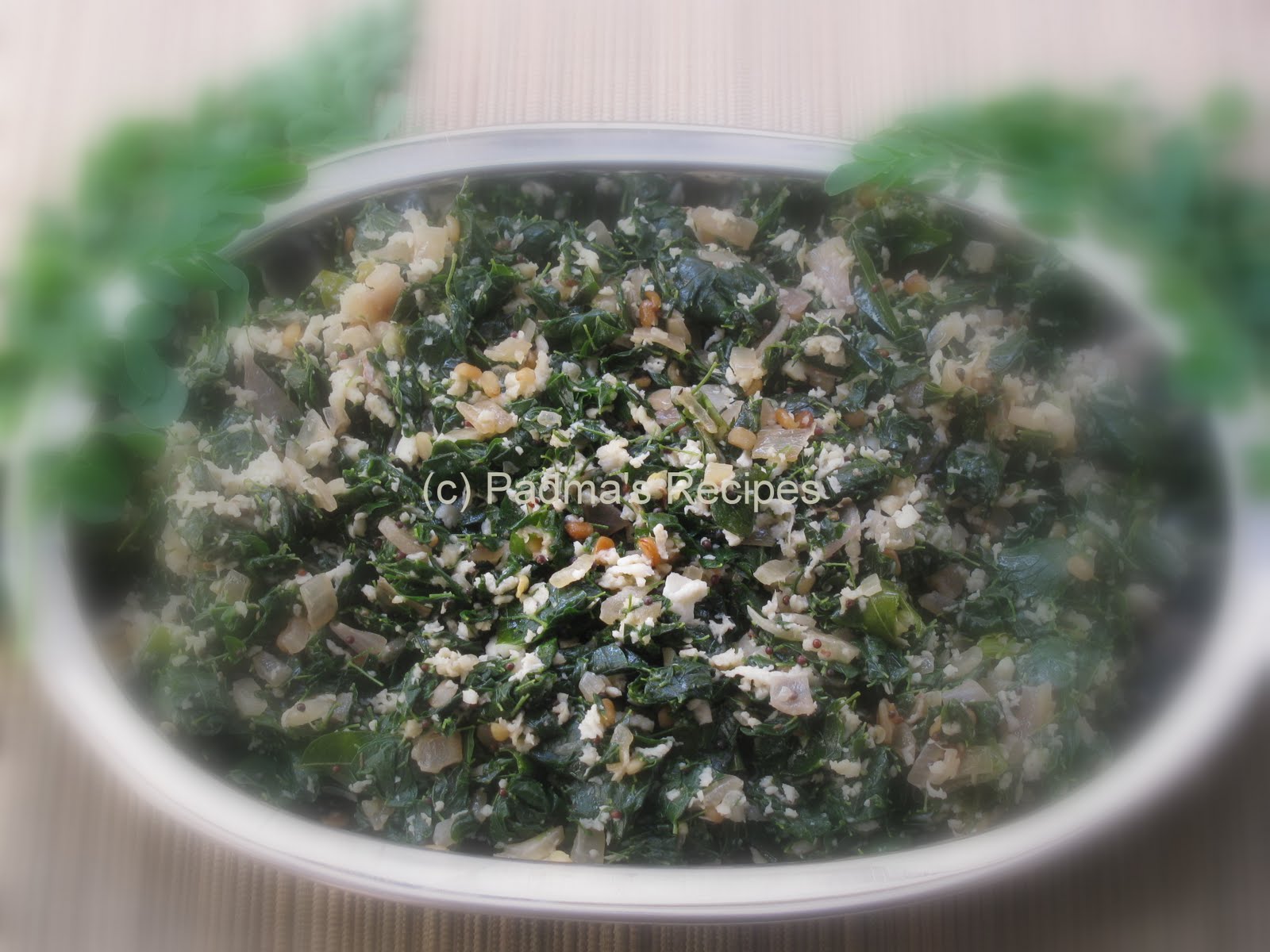 Padma's Recipes DRUMSTICK LEAVES PORIYAL (STIR FRY)