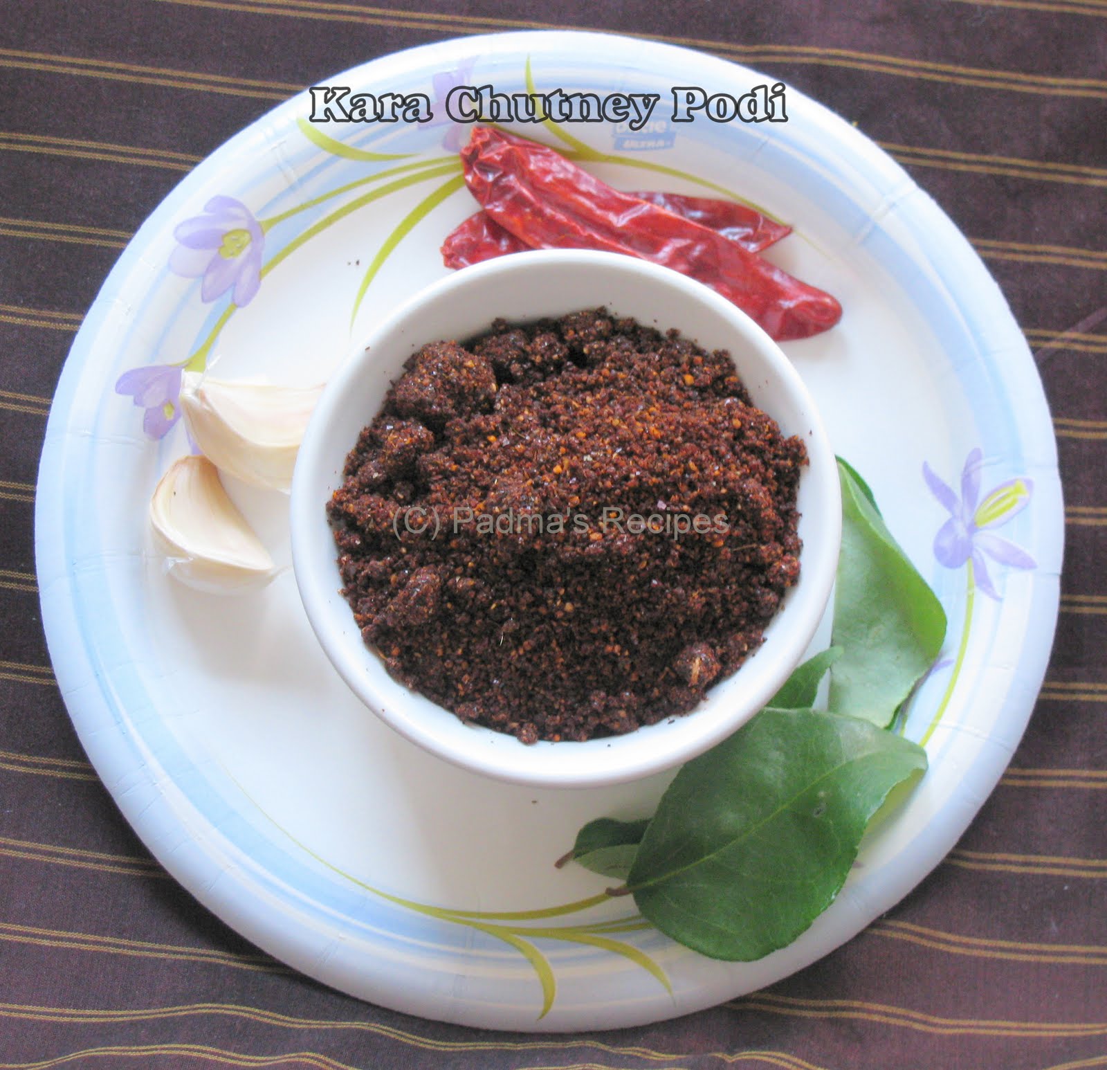 Padma's Recipes KARA CHUTNEY / IDLI PODI(POWDER)