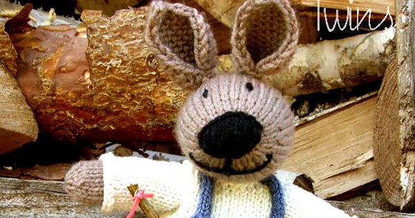 Twins' Knitting Pattern MiniShop: Little Hare Boy, knitted rabbit (in ...